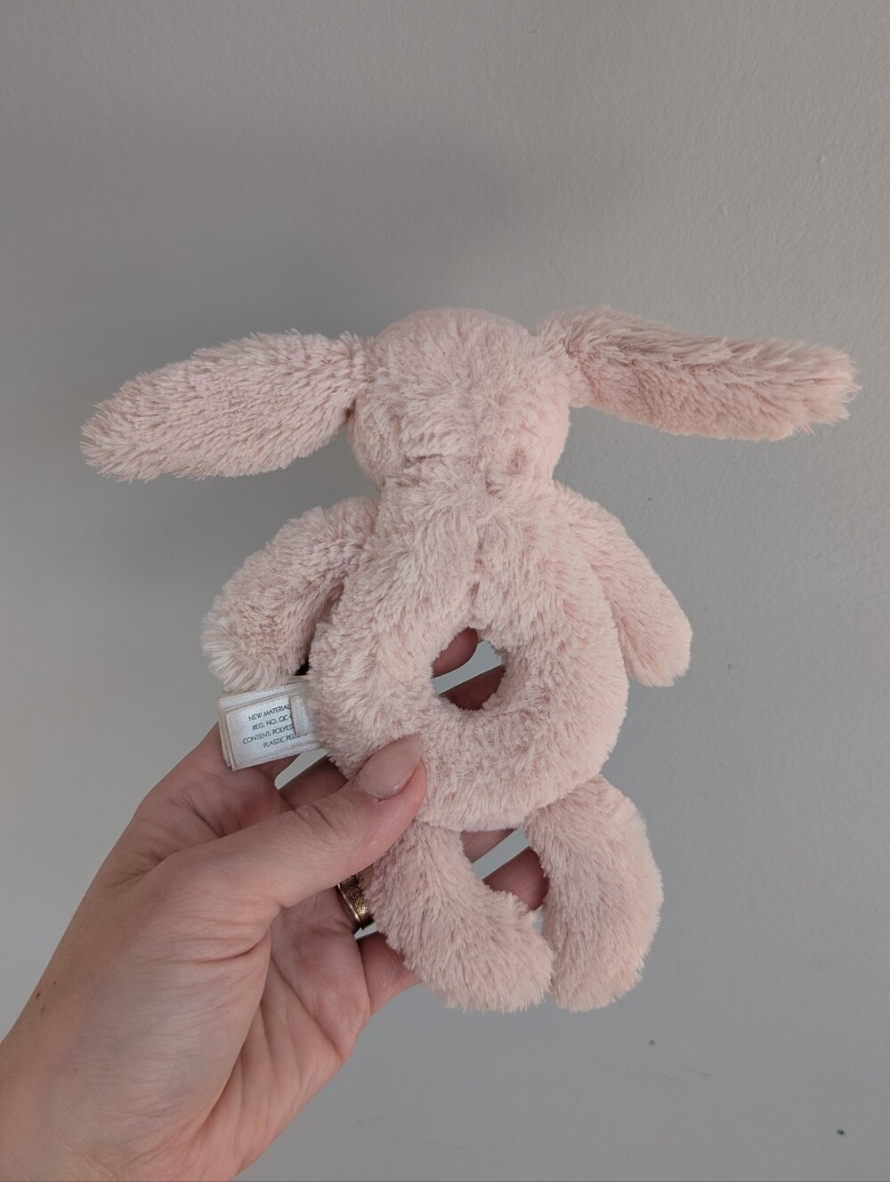 Jellycat Bashful Bunny Blush Pink Ring Rattle - Picture 4 of 11